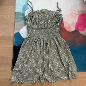 Green Floral Midi Dress